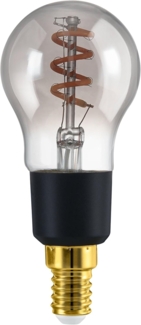 EGLO connect.z Smart-Home LED Deko Leuchtmittel E14, P45, ZigBee, App und Sprachsteuerung Alexa, dimmbar, warmweiß, 4 Watt, Vintage Glühbirne Rauchglas, schwarz