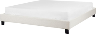 Bett mit Lattenrost ROANNE 180 x 200 cm Stoff Helles Beige