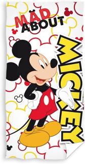 Badetuch Mickey Beach Mad Junior 70 x 140 cm Baumwolle Weiß