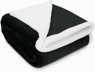 Wohndecke Luxus Flanell Sherpa Kuscheldecke XXL Verona Größe 150x200 cm, Betz, Flauschig Warm