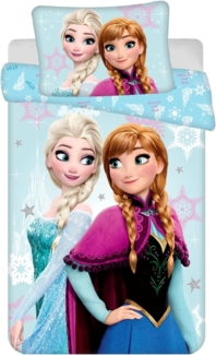 Disney Frozen Bettwäsche-Set für Kinderbett 100x135 cm + 40x60 cm aus 100% Baumwolle mit Reißverschluss