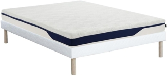 Vente-unique - Bett-Set 160 x 200 cm Polsterbett + Matratze Memory-Schaum 7 Zonen, abnehmbar, H. 22 cm - FAGANI de YSMÉE