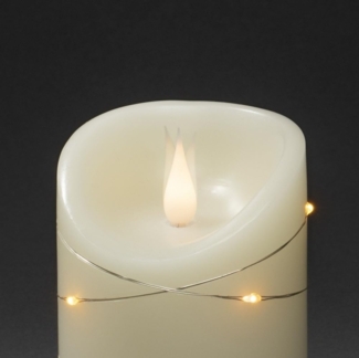 KONSTSMIDE No. 1834-180 LED Echtwachskerze cremeweiss mit LED Draht