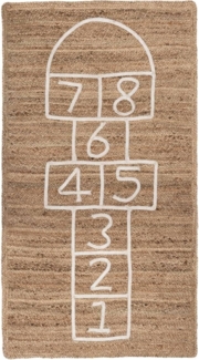 Atmosphera Spielteppich Kinderteppich aus Jute, Hüpfspiel, 80x150 cm