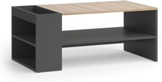 Couchtisch Wido Anthrazit/Sonoma 100 x 55 cm mit Regalen Vicco