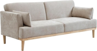 Vente-unique - Sofa 3‑Sitzer mit Clic‑Clac-Funktion – Stoff – Beige – AMBRILO