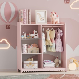 Kindergarderobe Vestnes 90x80x38 cm Cotton Candy/Weiß [en. casa]