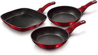 Berlinger Haus BH/1289NF Burgundy Collection Bratpfannen Set 3-tlg. in Rot mit Grillpfanne