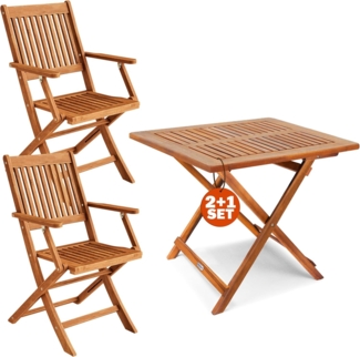 Casaria Balkonset, Set 2 Personen Holz FSC®-zertifizierte Stühle 160kg Belastbar Balkon