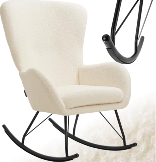 tectake Schaukelstuhl Relaxsessel Swing mit Stahlkufen und dicker Polsterung (Set, 1 St), Abnehmbares, extradickes Sitzpolster mit waschbarem Bezug