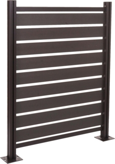 Alu Mülltonnen-Zaun HWC-K57, Basiselement Mülltonnenverkleidung, Holzoptik erweiterbar 130x110x6cm ~ anthrazit