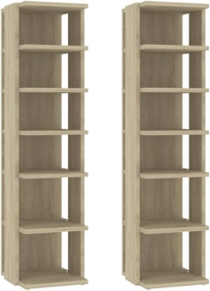 vidaXL Schuhschränke 2 Stk. Sonoma-Eiche 27,5x27x102 cm 808492