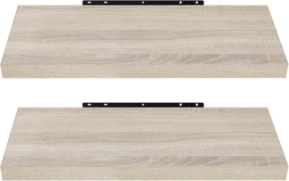 EUGAD Wandregal Wandboard 2er Set Hängeregal Holz Board Modern Sonoma Eiche 60 x 22,9 x 3,8 cm 0051QJ-2