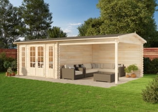 Alpholz Holz Gartenhaus Freiburg 44 ISO | Natur | 399x755x270 cm