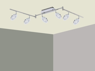 TRANGO LED Deckenstrahler, 6-flammig 2002-068 LED Wohnzimmer Lampe OLI in Chrom-Optik inkl. 6x 5 Watt LED Modul I Deckenlampe I Deckenstrahler I Deckenleuchte, Schlafzimmer-Leuchte schwenkbar und drehbar