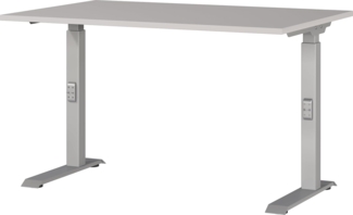 Germania Schreibtisch 7910-643, in Kaschmir/Silber, me. höheneinst, 120 x 91 x 80 cm (BxHxT)