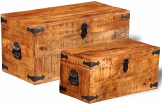 vidaXL 2-tlg. Truhen-Set Raues Mangoholz 241634