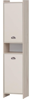 Schildmeyer Hochschrank Lindholm 155292, Sandeiche Dekor/Cremebeige, 40,2 x 33 x 176,3 cm