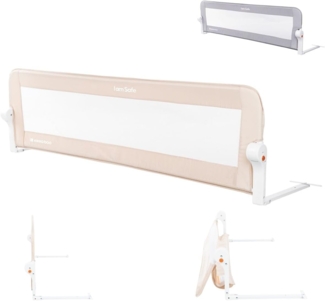 Kikkaboo Bettschutzgitter I am safe 150 cm, klappbar, Bettgitter, ab 18 Monaten hellbraun