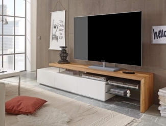 Lowboard Alessa I 204 x 40 x 44 cm weiß Eiche TV-Board TV-Möbel Schrank