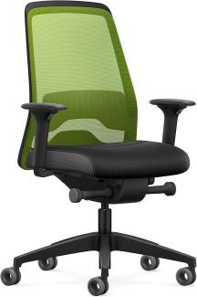 Interstuhl Every Active Edition – Der Bürostuhl passt Sich an die Bewegung an – mit Verstellbarer Lordosenstütze – vereint Komfortables und aktives Sitzen (Grün | Schwarz)