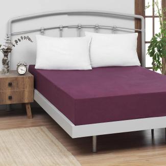 Traumschlaf Feinbiber Boxspring Spannbetttuch|180x200 cm| beere