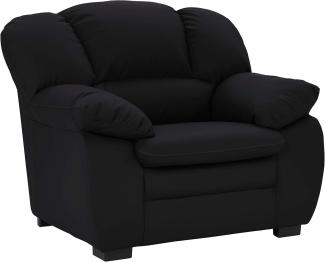 Mivano Sessel Casino, Ledersessel passend zum 2er und 3er Sofa Casino , 109 x 88 x 92, Kunstleder Schwarz