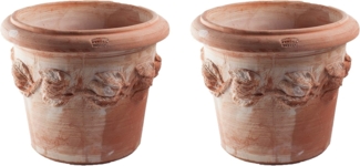 2 x Pflanzgefäß Topf Übertopf Blumentopf Siena Limoni 20x17 cm Terrakotta Italy