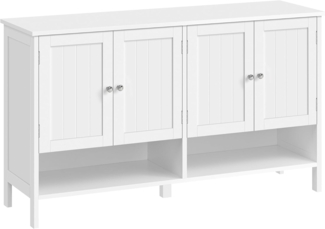 Vasagle Schuhschrank, Schuhregal, Schuhaufbewahrung, moderner Landhausstil, freistehender Schrank mit höhenverstellbaren Ablagen, 35 x 120 x 70 cm, Eingangsbereich, wolkenweiß LBCDE045W01