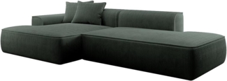 Vente-unique - Ecksofa - Ecke links - Cord - Grün - Tannengrün - ERYNEL