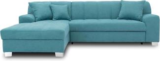 DOMO Collection Capri Ecksofa | Eckcouch in L-Form, Polsterecke Sofa Garnitur, türkis, 239x152x75 cm