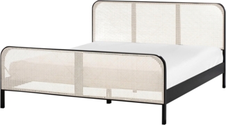 Bett mit Lattenrost Kiefernholz GONFARON 180 x 200 cm Schwarz