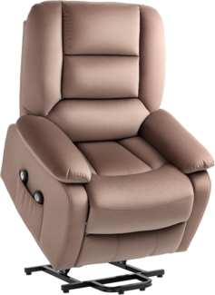 HOMCOM Massagesessel Fernsehsessel mit Aufstehhilfe Elektrisch, mit Liege-/ Wärmefunktion (TV Sessel, 1-St, Relaxsessel), für Wohnzimmer, Schlafzimmer, Braun