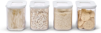 Mepal | Vorratsbehälter Modula 4er Set | Aufbewahrungsboxen mit Deckel | Küchenorganizer & Vorratsboxen | Stapelbar & Luftdicht | 4x1000 ml | Weiß