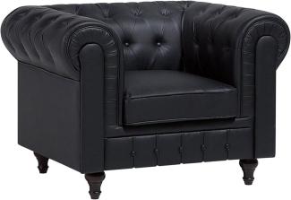 Sessel Kunstleder schwarz CHESTERFIELD Groß