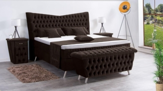 Meisterbetten Boxspringbett Juve 160x220 in VS-Dunkel Braun, Matratzenbezug Optiflex, Ergoflex-Topper