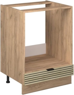 Vicco Herdumbauschrank Fame-Line, Eiche Paneel/Goldkraft Eiche, 60 cm ohne Arbeitsplatte