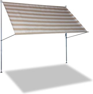 Klemmmarkise Premium 250 cm Streifen taupe