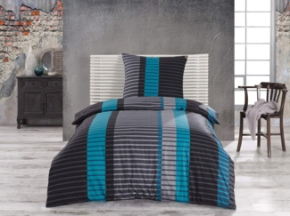CLASS HOME COLLECTION Bettwäsche Renforce Bettbezug 135x200 155x200 200x200 200x220 Wind Blau, 100% Baumwolle, 2 teilig, 100% Baumwolle, angenehmes Hautgefühl, gestreift, modern, blau