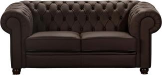 Chandler Sofa 2-Sitzer pigmentiertes Nappaleder Braun Buche Nussbaumfarben