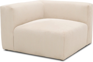 DOMO. collection Polsterecke 800011, Modul-Polstersessel, quadratisch, individuell kombinierbar, Cord, Armsessel, Cocktailsessel, Loungesessel, 108 x 108 x 69 (BxTxH), creme