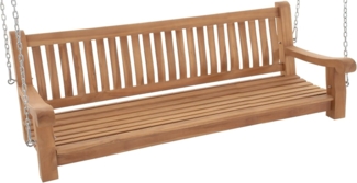 CLP Schaukelbank Joyce Teakholz wetterfest mit Befestigungsmaterial,teak 180 cm