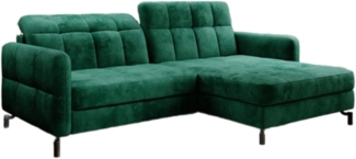 Designer Sofa Loria mit Schlaf- und Klappfunktion Grün Rechts