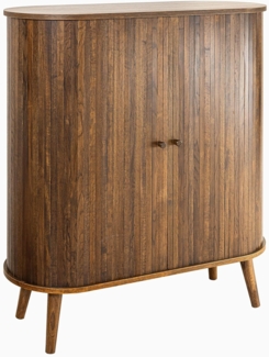 riess-ambiente Highboard VALHALLA WOOD 120cm smoked braun · Hochschrank mit 2 Türen & 3 Fächern (Einzelartikel, 1 St), Wohnzimmer · Eiche · verstellbare Regalböden · Retro · Schiebetüren