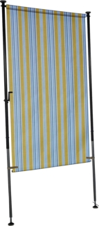 Angerer Freizeitmöbel GmbH Balkonsichtschutz Exklusiv - Senkrechtmarkise für Sicht- und Sonnenschutz - Montage ohne Bohren und Dübeln - ideale Balkonmarkise für Mietwohnungen (Gelb-Grau, 150 cm)