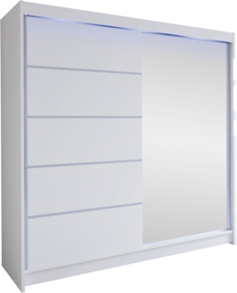 Kleiderschrank Talin III, mit RGB LED Beleuchtung, Farbe: Weiß