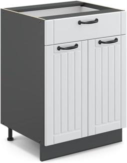 Vicco Schubunterschrank 60 cm FAME Line Küchenschrank Küchenzeile Landhaus Weiß Anthrazit