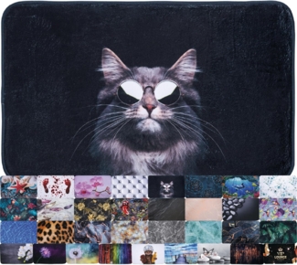 Sanilo Badematte Cool Cat, rutschhemmend beschichtet, waschbar, schnelltrocknend, Polyester, rechteckig, sehr weich, hochwertig & modern, 50 x 80 cm oder 70 x 110 cm