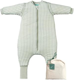 molis&co - Baby schlafsack mit Füßen, abnehmbare Ärmel und Socken - Ideal für den Winter - Babyschlafsack mit Füßen 2.5 tog - 100% Baumwolle (Oeko-TEX 100), Premium Qualität - Mint Tea (100 cm)