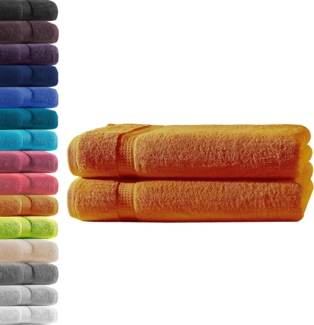 2X Duschtuch | Terra | 100% Baumwolle Frottier | Oeko-TEX® Standard 100 | Premium Qualität 500 g/m²